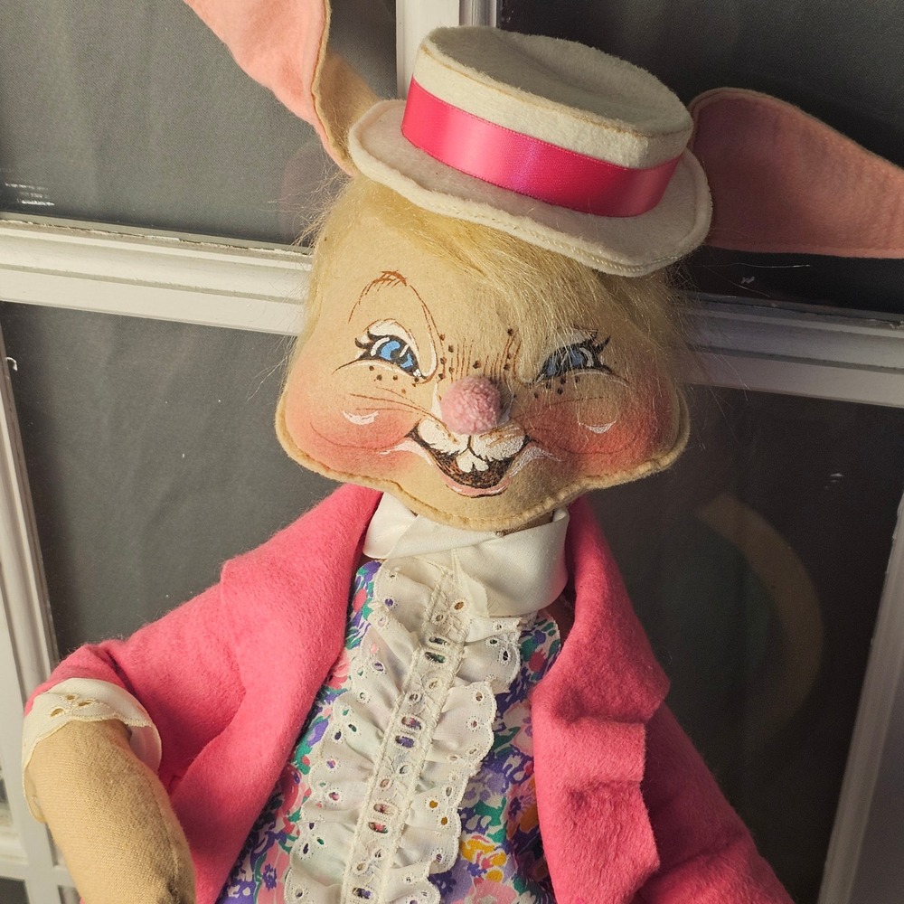 Vintage Annalee 21" Boy & Girl Easter Bunny Dolls‎ 1976 - Picture 3 of 10